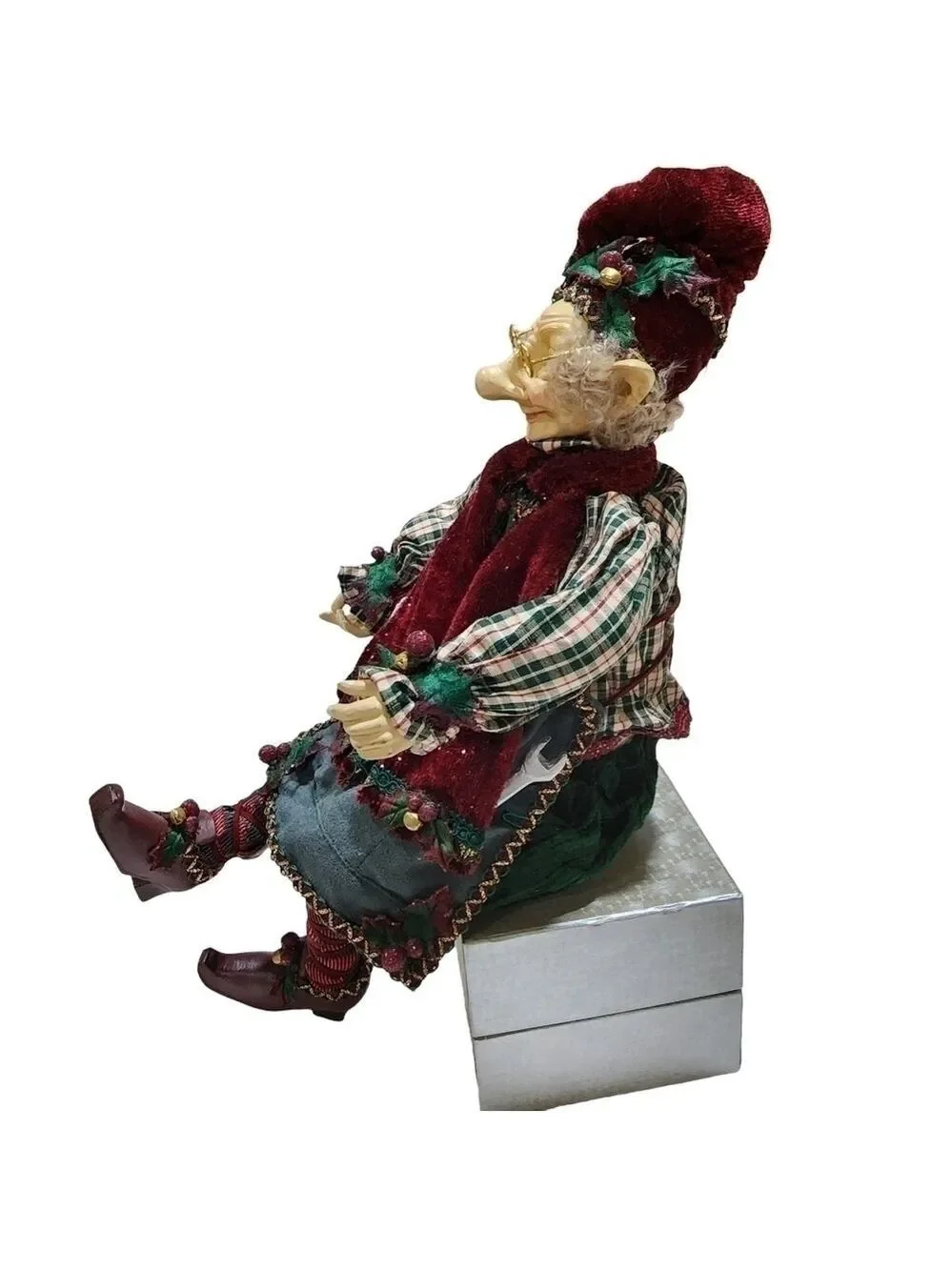 Santa's Helper Head toy maker Elf posable figure 19